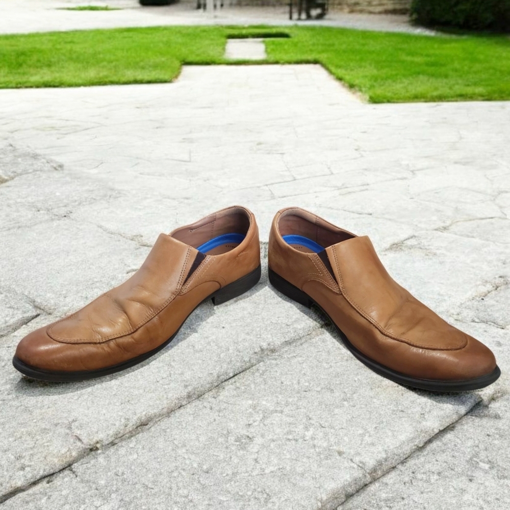 Clarks Loafer Mens Shoes Brown Leather Extreme Comfort Whiddon Step Slip-on Shoe